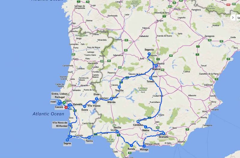 15 day Spain and Portugal itinerary (center/south)